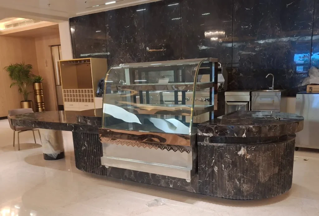 customised furniture bar counter with backery unit